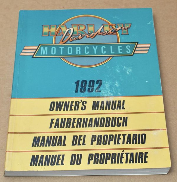Harley original Fahrerhandbuch owners manual all Modells alle Modelle 1992