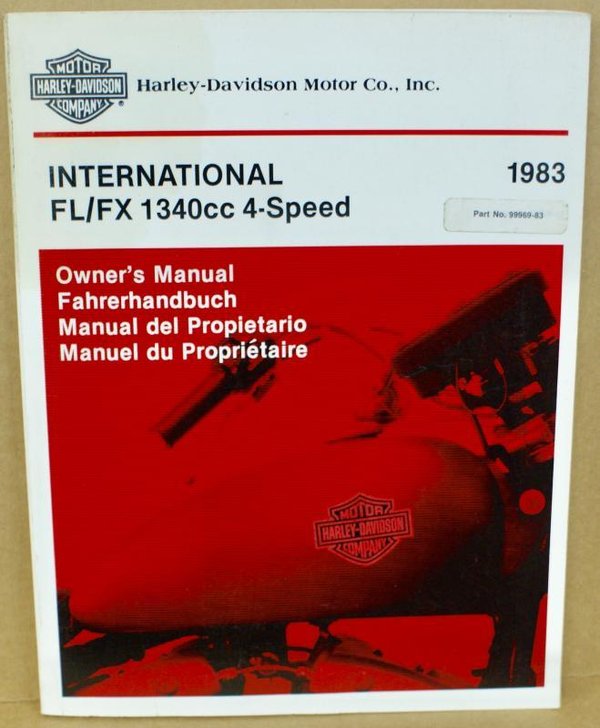 Harley original Fahrerhandbuch Shovelhead FL / FX owners manual 83