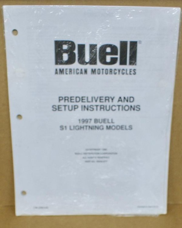 Buell original Predelivery and Setup Instucions S1 Lightning 97