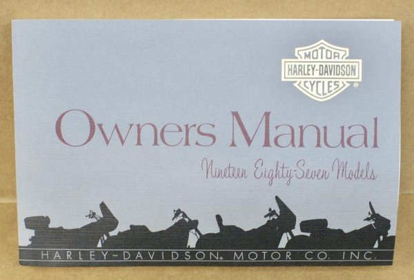 Harley original Fahrerhandbuch owners manual alle Modelle 1987