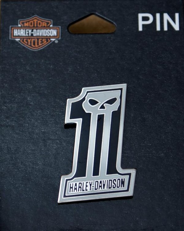 Harley Davidson original Pin Anstecker Anstecknadel Number One #1 Skull