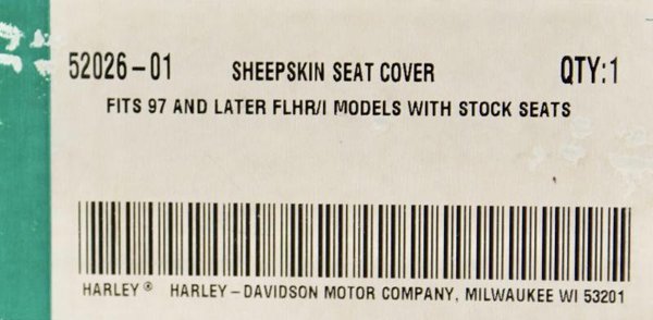 Harley original Sitzbezug Seat Cover aus Lammfell, Sheepskin Touring FLHR